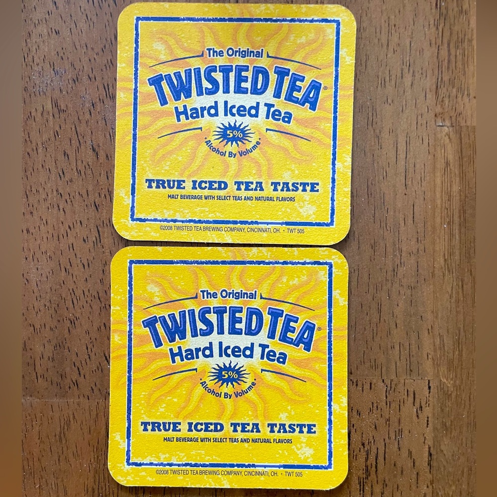 Twisted Tea 2008 set of 2 coasters